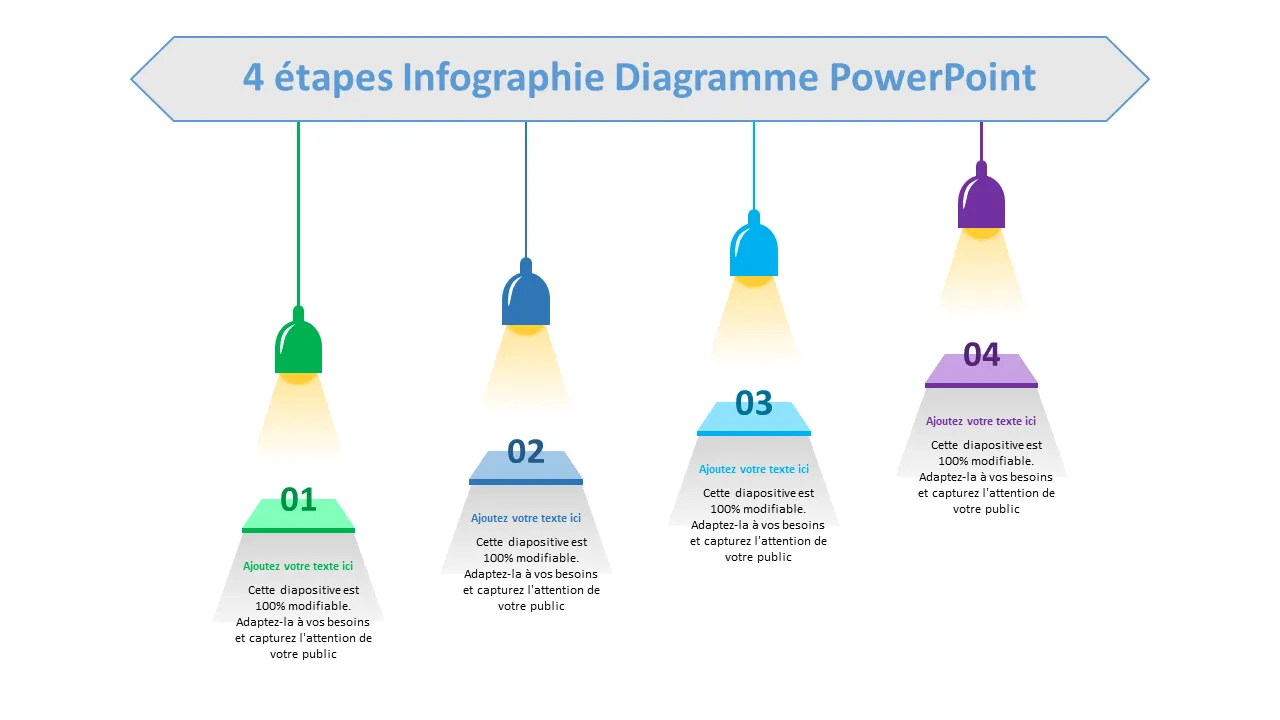Diagramme Powerpoint infographique en 4 étapes