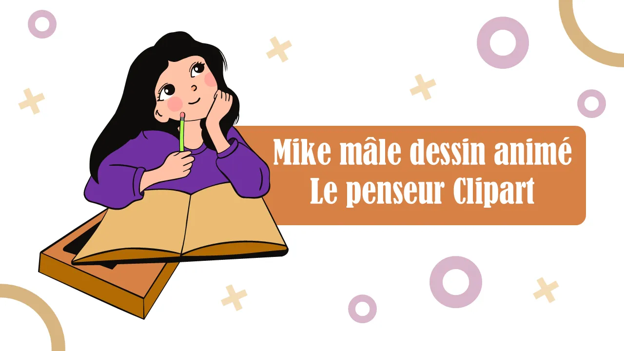 Mike Male Cartoon Le penseur Clipart Modèle PowerPoint pour les présentations professionnelles