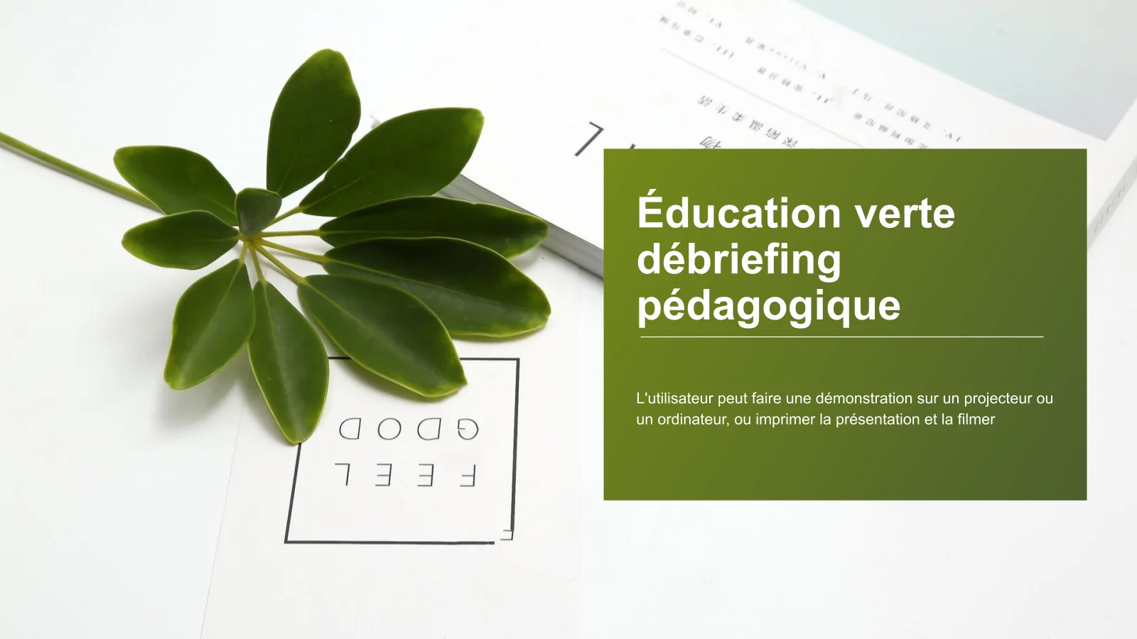 Modèle de présentation d'éducation fraîche verte
