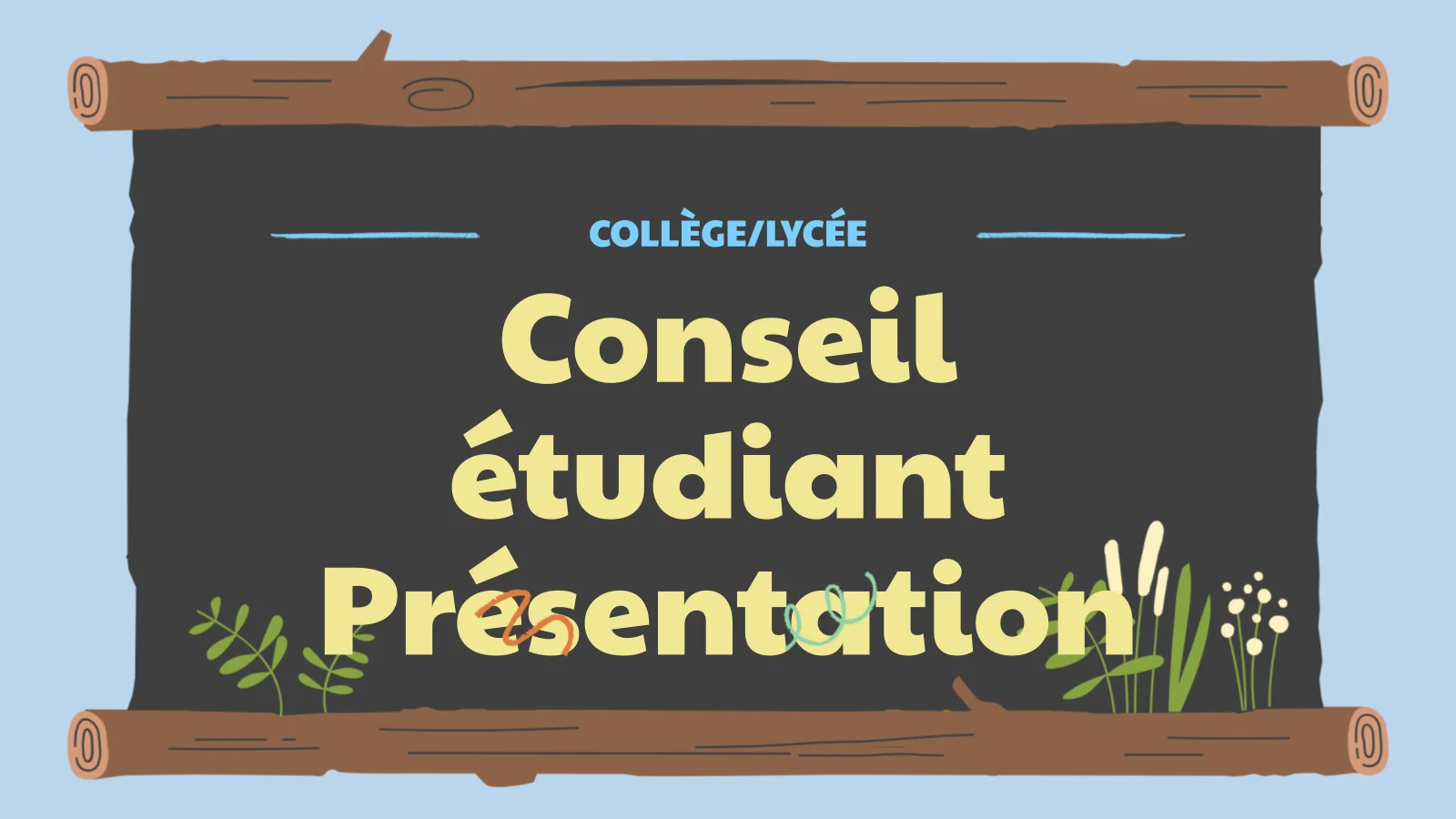 Modèle de présentation du conseil étudiant mignon de tableau noir