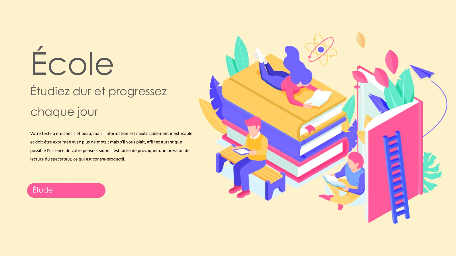 Modèle de présentation du rapport sur l'éducation fraîche 2.5D