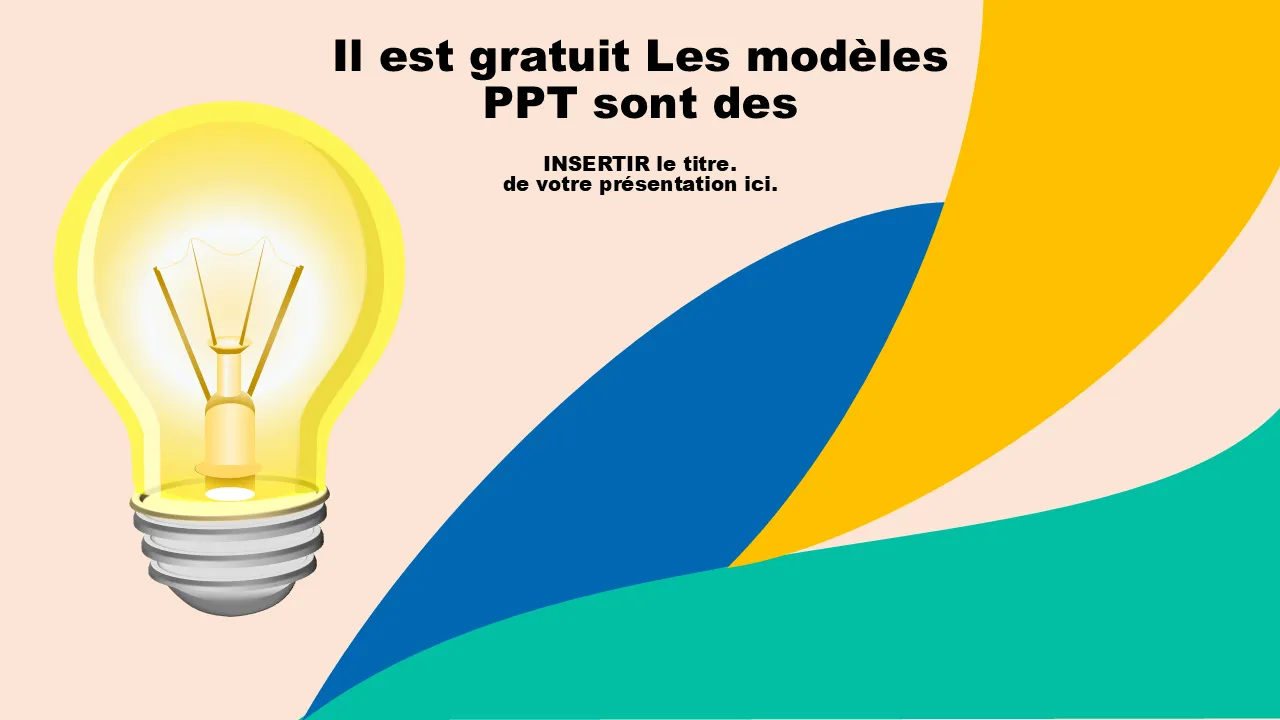 Modèle PowerPoint d'ampoule d'idée créative pour les présentations professionnelles