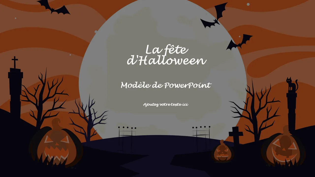 Modèle PowerPoint d'HalloweenDiapositive effrayante pour les présentations professionnelles