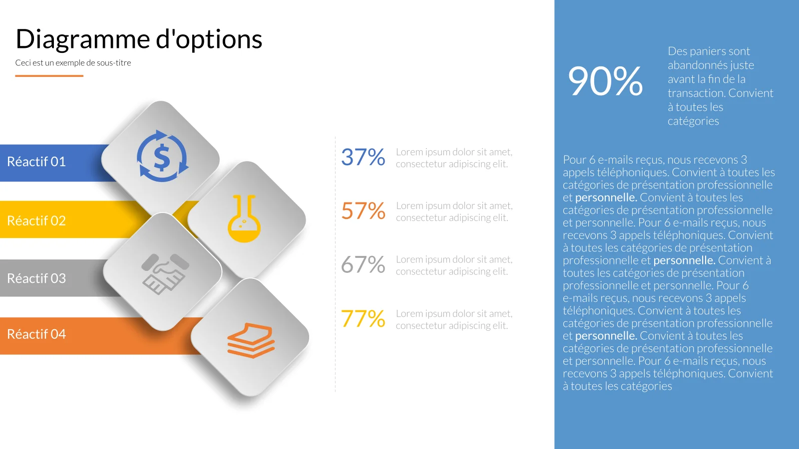 Modèle PowerPoint d'infographie à 4 lignes pour la visualisation de données