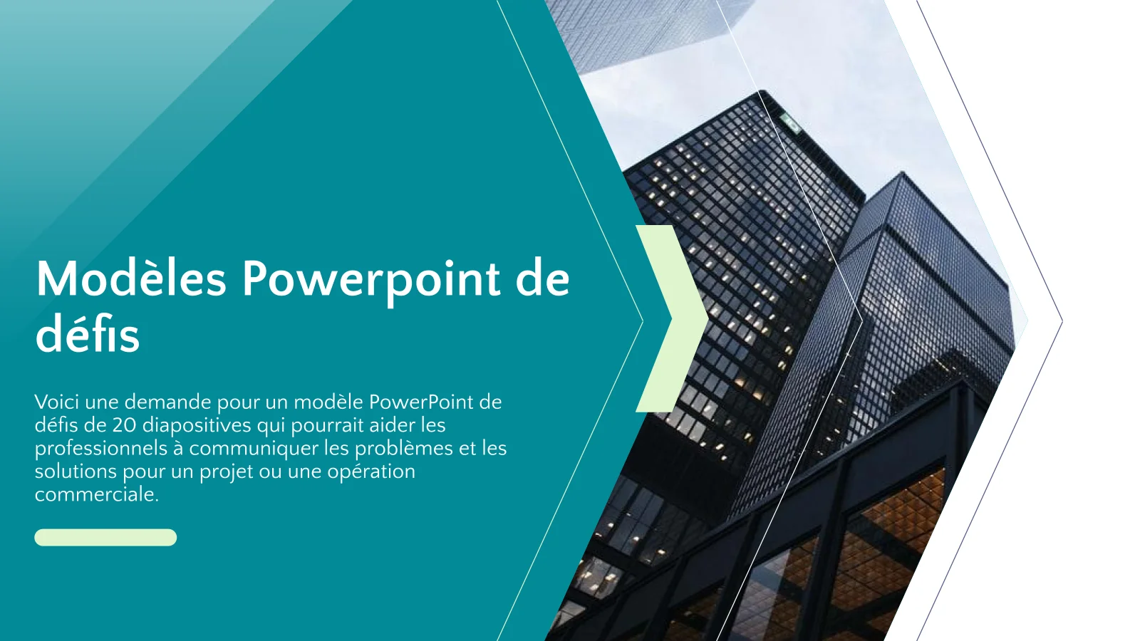 Modèle PowerPoint de défis et solutions