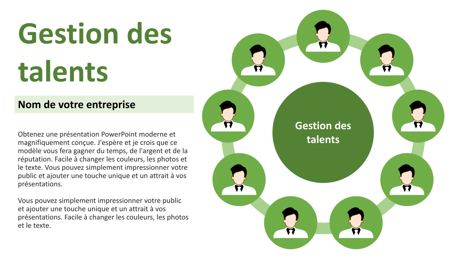Modèle PowerPoint de gestion des performances du cadre de gestion des talents