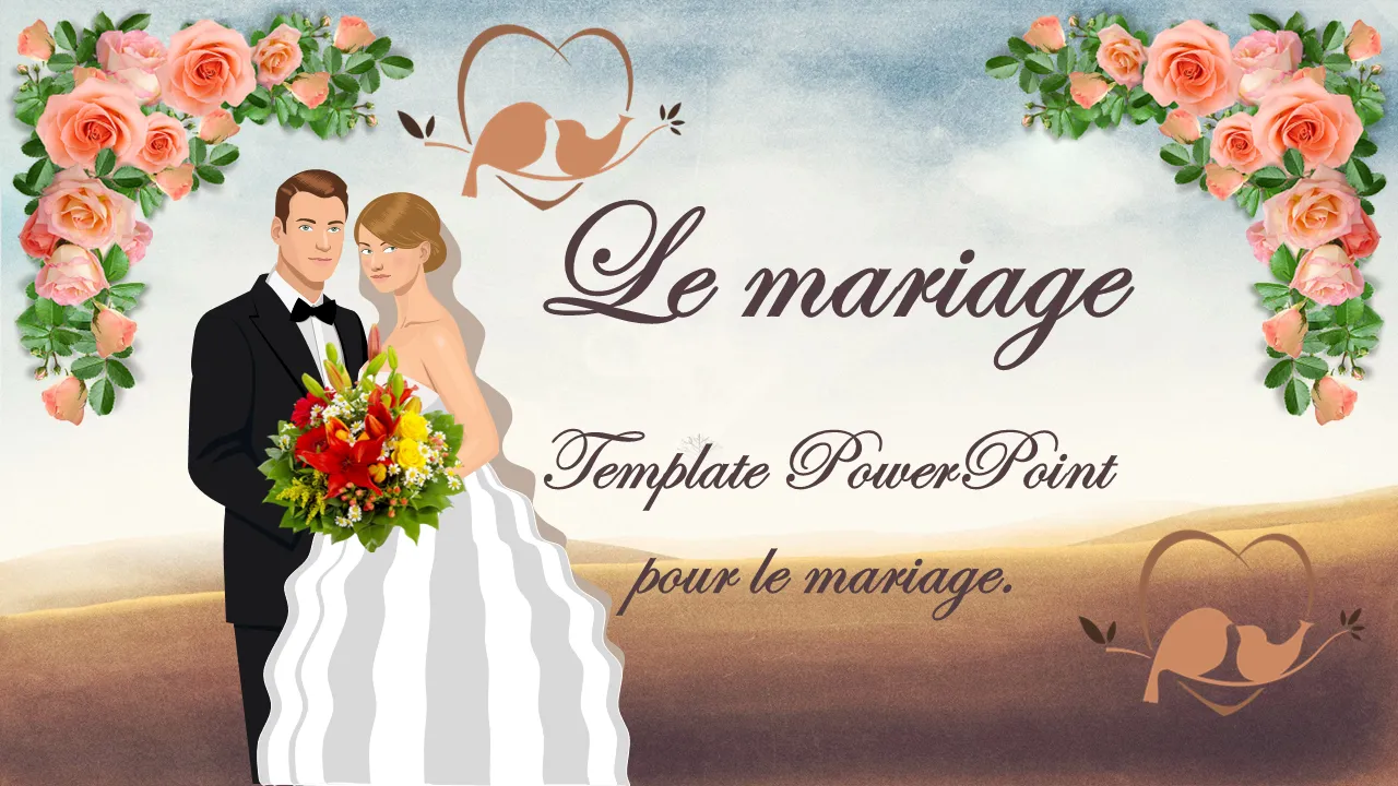 Modèle PowerPoint de mariage pour les présentations professionnelles