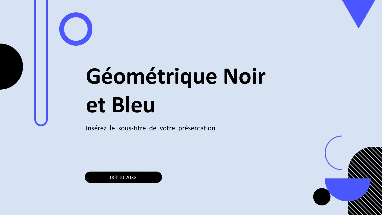 Modèles PowerPoint bleu noir géométrique pour présentations modernes