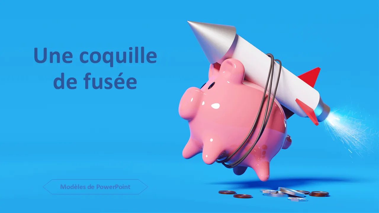 Modèles PowerPoint de Piggy Bank Rocket pour les présentations professionnelles