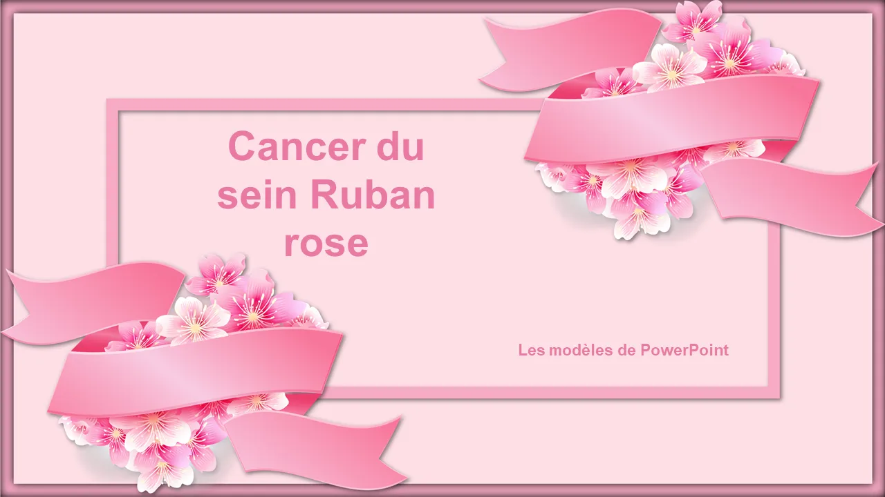 Modèles Powerpoint de ruban rose pour le cancer du sein